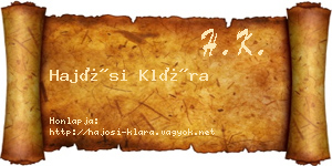 Hajósi Klára névjegykártya